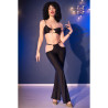 Chilirose - Cr 4851 Ensemble Top Et Leggings Noirs Avec Accessoires Dorés L
